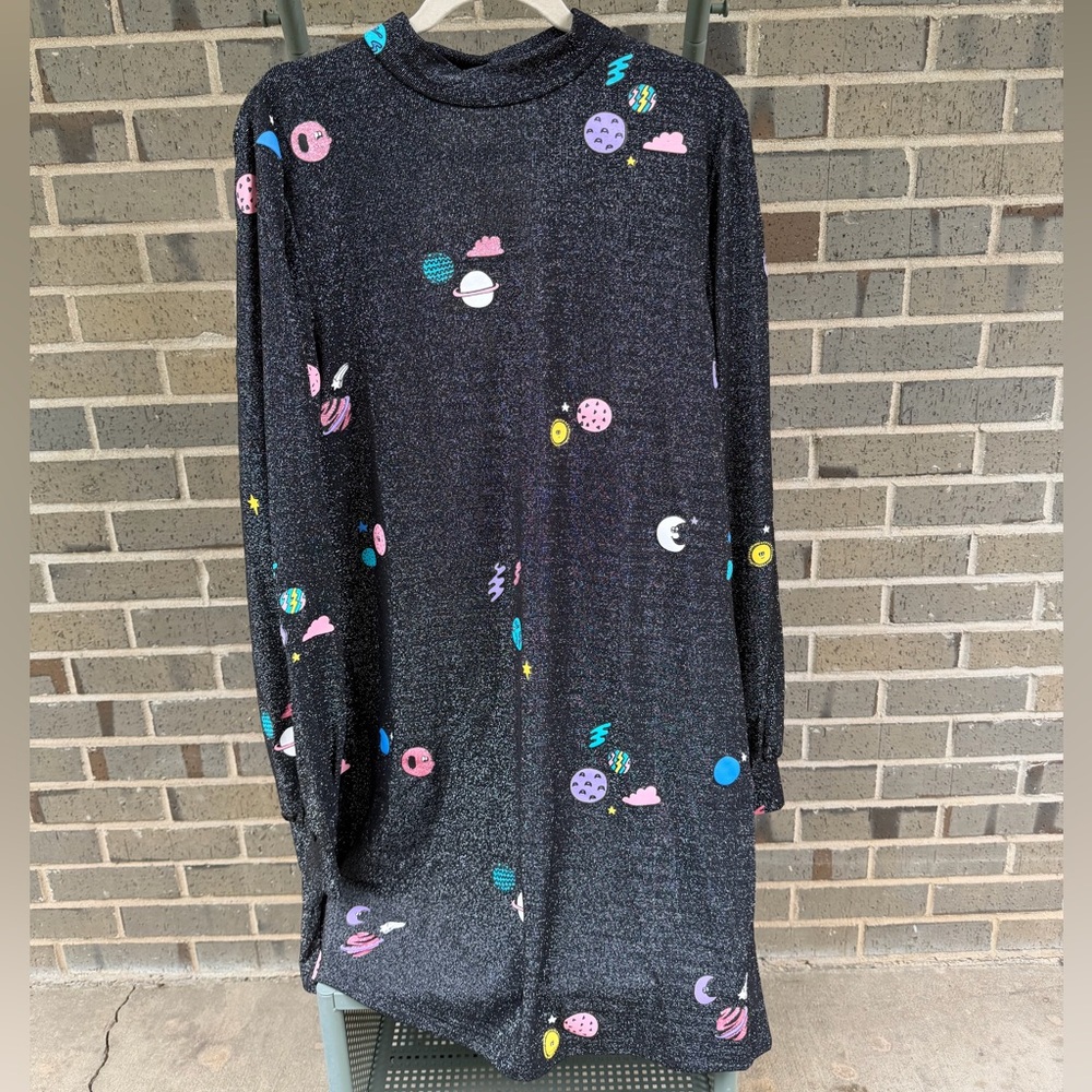 Lazy Oaf Sparkly Planet Pattern Midi-Dress